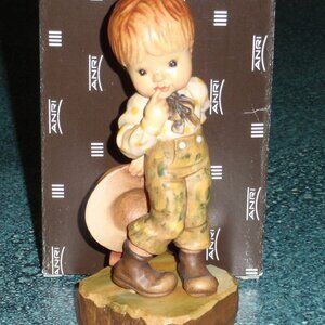 ANRI Woodcarvings “A Little Bashful” Sarah Kay 5" Figurine #57191 With Box GIFT!